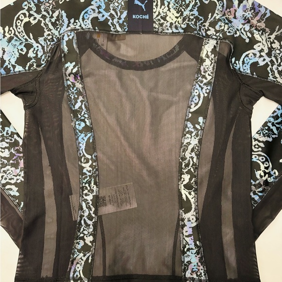 PUMA Womens Koché X Crew Neck Long Sleeve Shirt Athletic Tops Casual - Blue - Picture 8 of 13